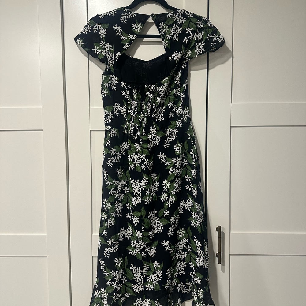 Reformation Black and Green Floral Midi Dress - Picture 3 of 3